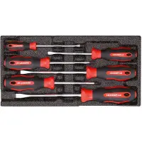 Gedore Juego de destornilladores rojo R22150014, con punta PZ y punta plana, 2/6, sistema modular CT, de 6 piezas, referencia 3301713