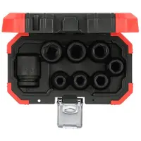 Gedore Juego de vasos para destornilladores de impacto , color rojo, modelo R63003008, 1/2", 8 piezas, número de artículo 3300575