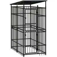 vidaXL - Jaula para perros para exteriores, con techo, acero, 1,84 m²
