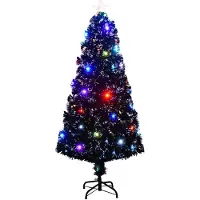 vidaXL Árbol de Navidad iluminado con soporte y luces LED de 150 cm, con fibra óptica