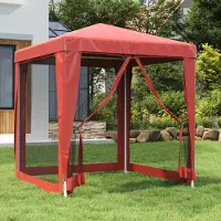 The Living Store Tienda de campaña Living Store con 4 paneles laterales de malla, color rojo, de 2x2 metros, fabricada en HDPE