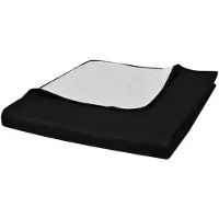 vidaXL : Manta de día acolchada, diseño de doble cara, color y blanco, 230x260 cm