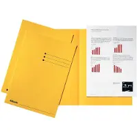 Esselte carpeta de cartón A4 amarilla con lados iguales y líneas impresas | 100 unidades
