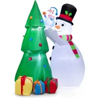 Costway , árbol de Navidad artificial de 200 cm, con 708 agujas de PVC, 250 luces LED blanco cálido, soporte y sistema plegable, ideal para Navidad