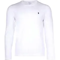 Ralph Lauren para hombre. 714844759004 Camiseta de dormir de punto de algodón blanco (S), Homewear, Manga larga, outl