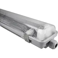 Ledvance Luminaria LED para ambientes húmedos, carcasa IP65, color gris, para 2 tubos LED T8 de 1200 mm, 230 V