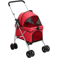 vidaXL Carro para perros, plegable, rojo, 76x50x100 cm, tela Oxford