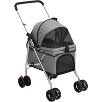 vidaXL Carro para perros, plegable, gris, 76x50x100 cm, tela Oxford