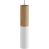 Creative Cables Tubo-e14 De Madera Y Metal Para Foco Con Portalámparas De Doble Anillo