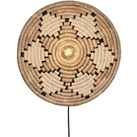 Good&Mojo Aplique de pared Andros, natural/blanco, con enchufe, Ø 45 cm