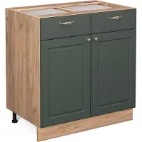 Vicco Mueble bajo de cocina Fame-Line Verde dorado Casa de campo 80 cm sin encimera, Model 38345