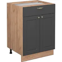 Vicco Mueble bajo de cocina Fame-Line Antracita-oro 60 cm con cajón, sin encimera, Model 38333
