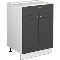 Vicco Mueble bajo de cocina Fame-Line Antracita-oro 60 cm con cajón, sin encimera, Model 38014