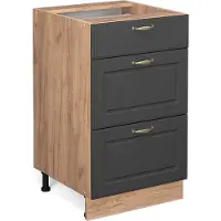 Vicco Mueble bajo de cocina Fame-Line Antracita-oro 50 cm sin encimera, Model 38358