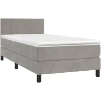 vidaXL Cama con somier y colchón de la marca , color gris claro, 80x200 cm, tapizada en terciopelo