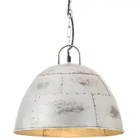 vidaXL Lámpara colgante de estilo vintage industrial, 25 W, plateada, redonda, 31 cm, casquillo E27