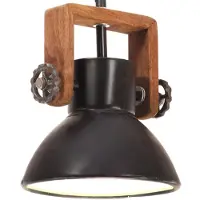 vidaXL Lámpara colgante de estilo industrial, 25W, negra, redonda, 19 cm, casquillo E27
