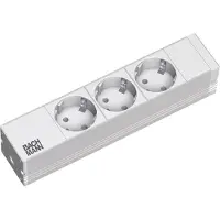 EFB Elektronik Tira de enchufes de 10 pulgadas, aluminio, 1U, triple, sin interruptor, incluye adaptadores angulares y tornillos