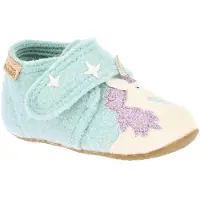 Living Kitzbühel - Baby's Hook-and-Loop Shoes - Unicorn & Star - Zapatillas de estar por casa size 18, gris