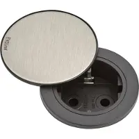 Schulte elektrotechnik Schulte EVOline One, enchufe empotrado, modelo 00.039, tapa de acero inoxidable cepillado