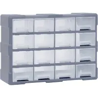 vidaXL Organizador con múltiples cajones, 16 cajones, 52x16x37 cm