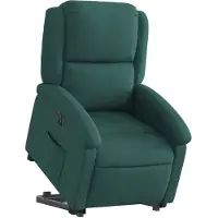 vidaXL Sillón reclinable eléctrico con ayuda para levantarse, color verde oscuro, tapizado en tela