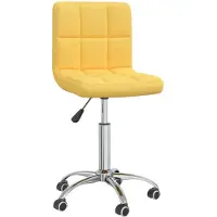 vidaXL Silla de comedor giratoria, color mostaza, tapizada en tela, marca