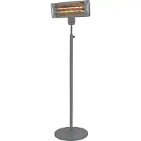 Eurom Q-time 2000S, Calefacción eléctrica infrarroja, Vidrio de cuarzo, IP24, Para interior y exterior, Para suelo, Color negro
