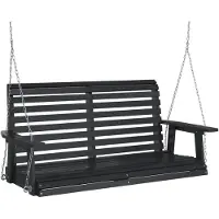 vidaXL Silla colgante estilo Hollywood, con cadenas de metal negras, fabricada en madera maciza de abeto