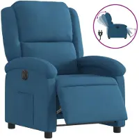 vidaXL Sillón reclinable eléctrico, color azul, tapizado en terciopelo ()