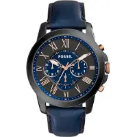 Fossil Reloj analógico 'GRANT, FS4835' navy / oro rosa / grafito