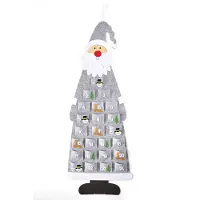 Heitmann DECO: Calendario de Adviento de fieltro con motivo de Papá Noel – Calendario de Adviento para rellenar y colgar – Papá Noel en gris y blanco