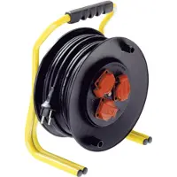 Bachmann Carrete de cable , 3 enchufes CEE, grado de protección IP44, 40 metros, cable H07RN-F3, sección de 1,5 mm²