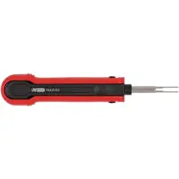 Ks Tools . Herramienta de desbloqueo para conectores planos y redondos. Modelo: 154.0122. Longitud: 139 mm. Material: acero para muelles. Peso: 18 g