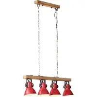 vidaXL Lámpara de techo, 25 W, color rojo, 90x24x111 cm, casquillo E27