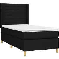 vidaXL Cama con somier y colchón, con iluminación LED, color , 90x200 cm, tapizada en tela