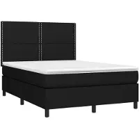 vidaXL Cama con somier y colchón , color , 140x200 cm, tapizada en tela