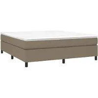 vidaXL Cama con somier y colchón , color taupe, 160x200 cm, tapizada en tela