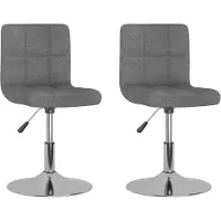 vidaXL : 2 sillas de comedor, giratorias, color gris claro, tapizadas en tela
