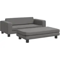 vidaXL Cama para perros de , color gris, con extensión, 100x50x30 cm, fabricada en cuero sintético