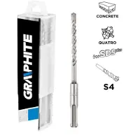 Graphite Taladro para hormigón SDS Plus, 6 x 110 mm, clase S4, juego de cuatro unidades (10 unidades en total).