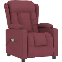 vidaXL Sillón de masaje eléctrico, color burdeos, tapizado en tela