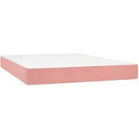 vidaXL Colchón de muelles ensacados, color rosa, tamaño 140x220x20 cm, con cubierta de terciopelo