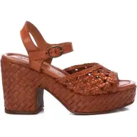 Carmela para mujer. 16163701-CAMEL Sandalias de Piel 161637 marrón (40), 8 a 10cm, Hebilla, Casual, outlet 2026.