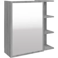 The Living Store El armario espejo "Living Store" en color gris Sonoma, de 62,5 x 20,5 x 64 cm, fabricado en material de madera