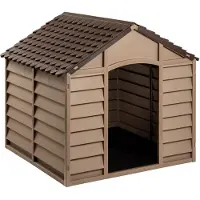 vidaXL Caseta para perros, color marrón, 86x84x82 cm, polipropileno