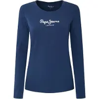 Pepe Jeans para mujer. PL505203 Camiseta New Virginia Ls N marino (L), Casual, Algodón, Manga larga, outlet 2026.