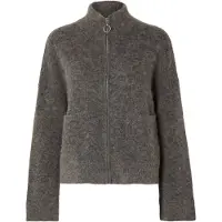Selected Mezcla De Lana Cárdigan Mujeres Gris XXXL