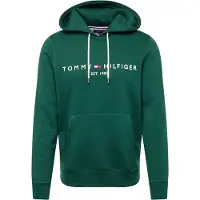 Tommy Hilfiger Sudadera verde oscuro / rojo / blanco
