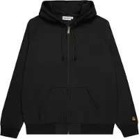Carhartt WIP - Sudaderas - Hooded Chase Jacket Sweat Black Gold de Algodón - Talla XL - Negro